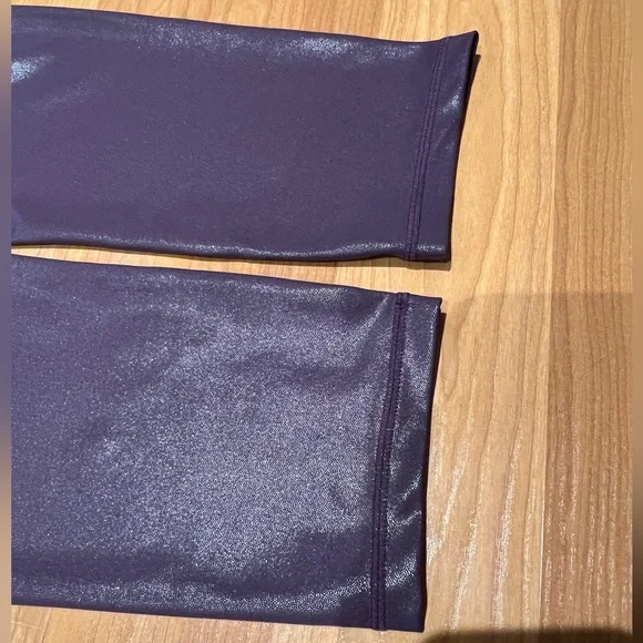 Zyia Light And Tight Plum Purple Metallic Shine Leggings Plus Size. - Picture 10 of 12